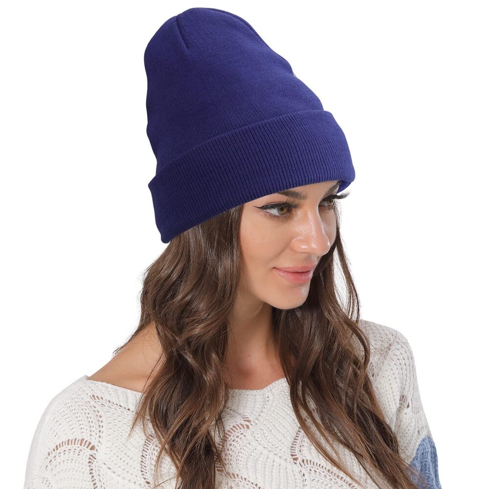 4085 Winter Knit Beanie and Satin Lined Cable Thick Chunky Cap Cuff Beanie - Picture 2 of 6